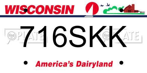 716SKK Wisconsin License Plate
