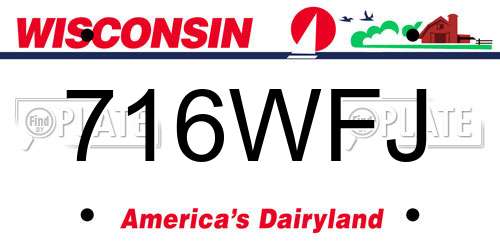 716WFJ Wisconsin License Plate