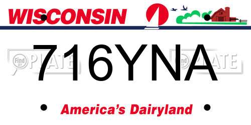 716YNA Wisconsin License Plate