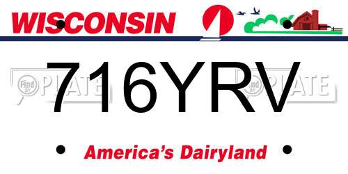716YRV Wisconsin License Plate