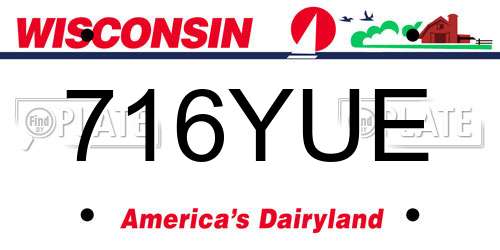 716YUE Wisconsin License Plate