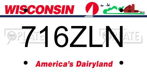 716ZLN Wisconsin License Plate