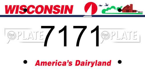 7171 Wisconsin License Plate