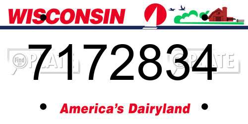 7172834 Wisconsin License Plate