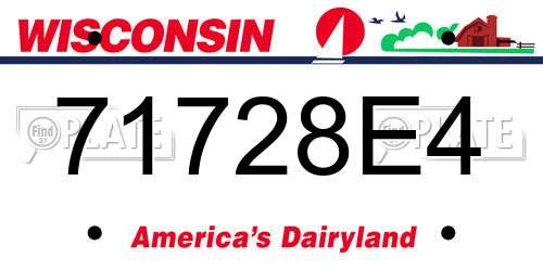 71728E4 Wisconsin License Plate