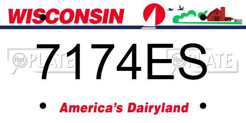 7174ES Wisconsin License Plate