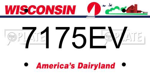 7175EV Wisconsin License Plate