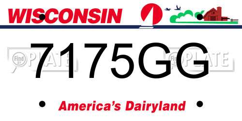 7175GG Wisconsin License Plate