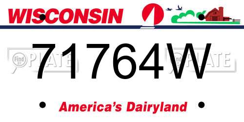 71764W Wisconsin License Plate