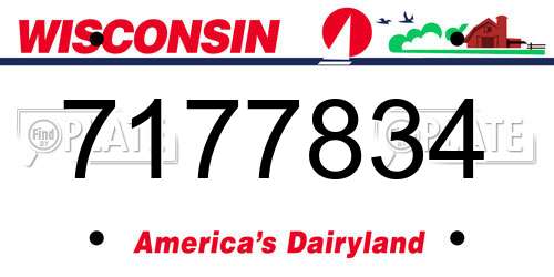 7177834 Wisconsin License Plate