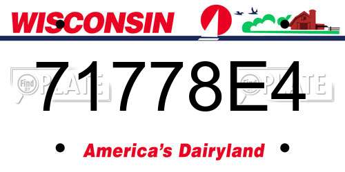71778E4 Wisconsin License Plate