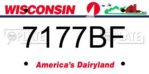 7177BF Wisconsin License Plate