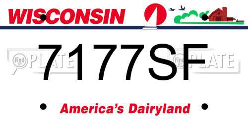7177SF Wisconsin License Plate