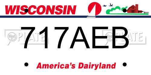 717AEB Wisconsin License Plate
