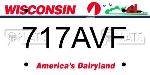 717AVF Wisconsin License Plate
