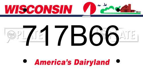 717B66 Wisconsin License Plate