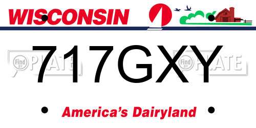 717GXY Wisconsin License Plate