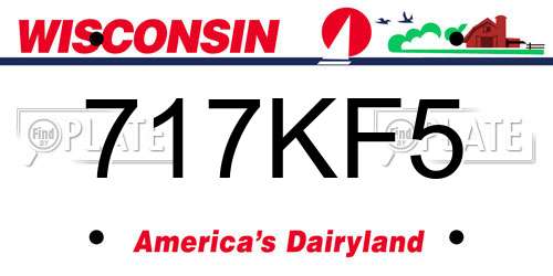 717KF5 Wisconsin License Plate