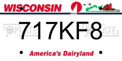 717KF8 Wisconsin License Plate