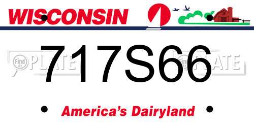 717S66 Wisconsin License Plate