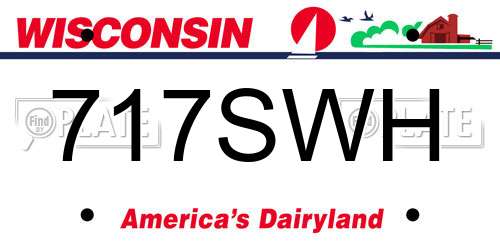 717SWH Wisconsin License Plate