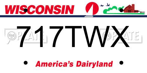 717TWX Wisconsin License Plate