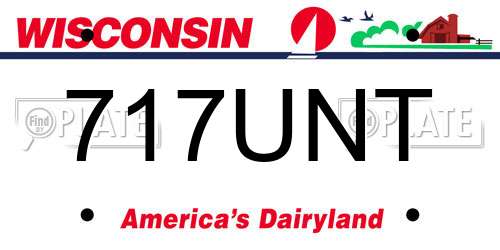 717UNT Wisconsin License Plate