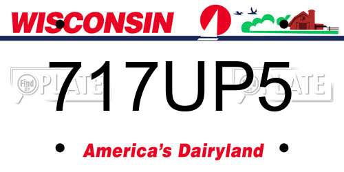 717UP5 Wisconsin License Plate