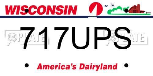 717UPS Wisconsin License Plate