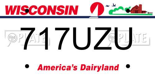 717UZU Wisconsin License Plate