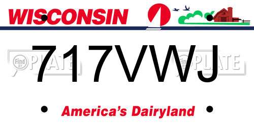 717VWJ Wisconsin License Plate