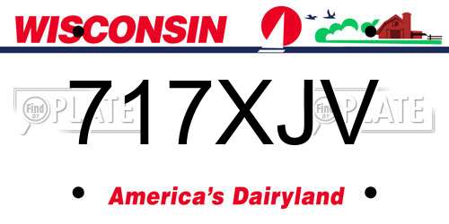 717XJV Wisconsin License Plate