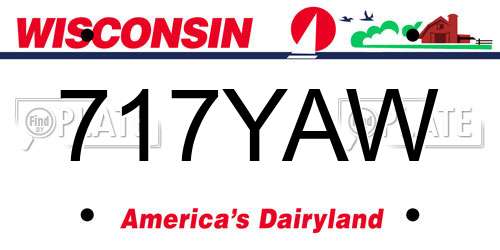 717YAW Wisconsin License Plate