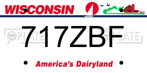 717ZBF Wisconsin License Plate