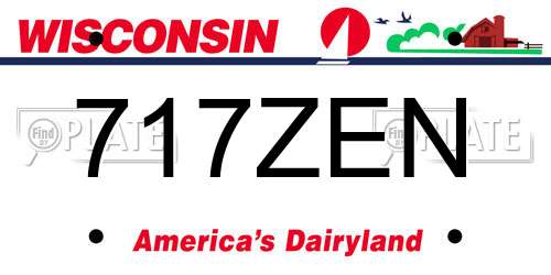 717ZEN Wisconsin License Plate