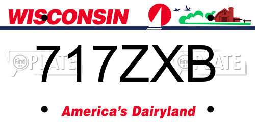 717ZXB Wisconsin License Plate