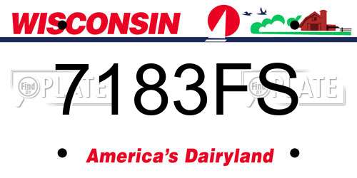 7183FS Wisconsin License Plate