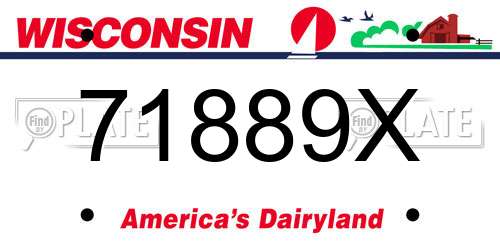 71889X Wisconsin License Plate