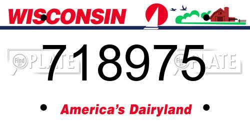 718975 Wisconsin License Plate