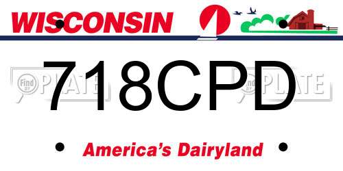 718CPD Wisconsin License Plate