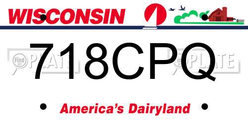 718CPQ Wisconsin License Plate