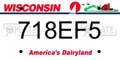 718EF5 Wisconsin License Plate