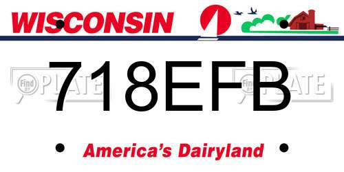 718EFB Wisconsin License Plate