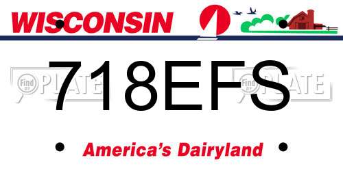 718EFS Wisconsin License Plate
