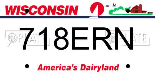 718ERN Wisconsin License Plate