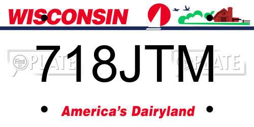 718JTM Wisconsin License Plate