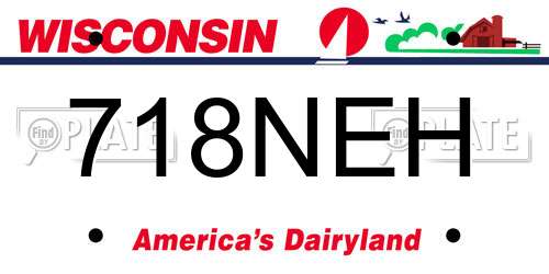 718NEH Wisconsin License Plate