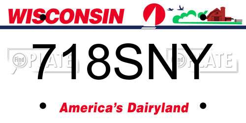 718SNY Wisconsin License Plate