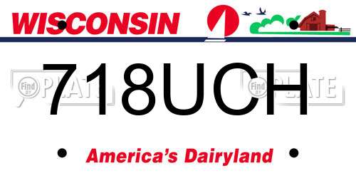 718UCH Wisconsin License Plate