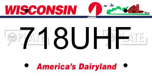 718UHF Wisconsin License Plate